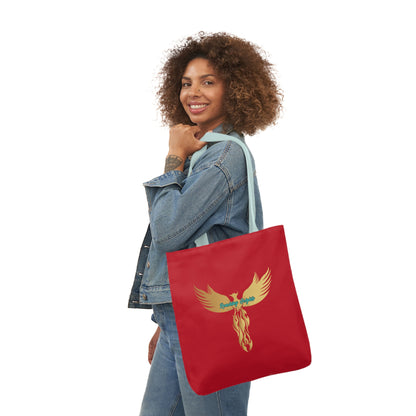 Red: RH Logo: White Font: No is Not an Option: Canvas Tote Bag, 5-Color Straps