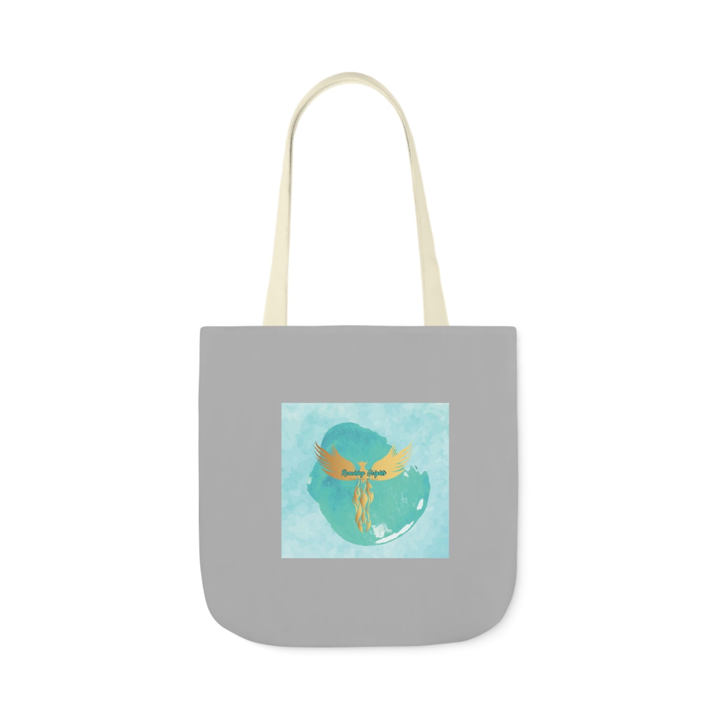 Grey: RH Splash: Light Blue Font: Canvas Tote Bag, 5-Color Straps