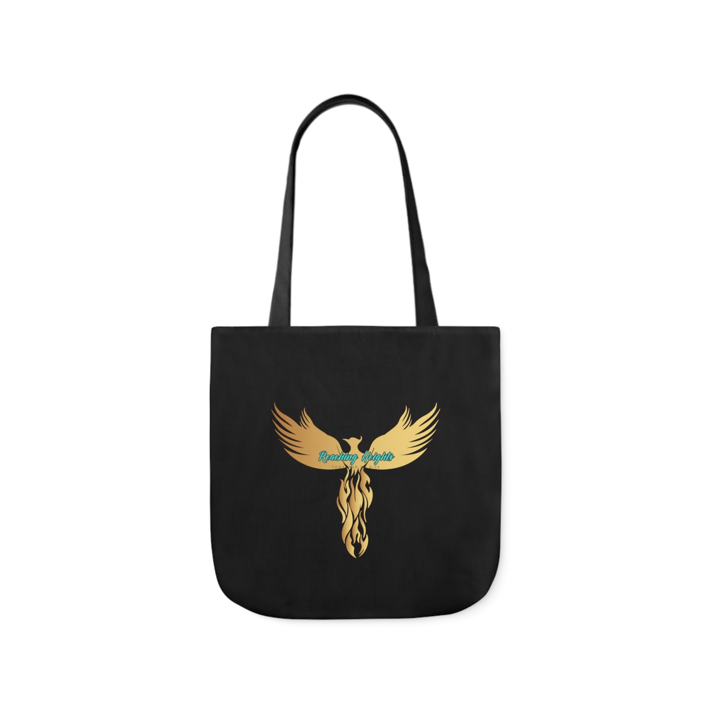 Black: RH Logo: Light Blue Font: Phoenix Rise: Canvas Tote Bag, 5-Color Straps