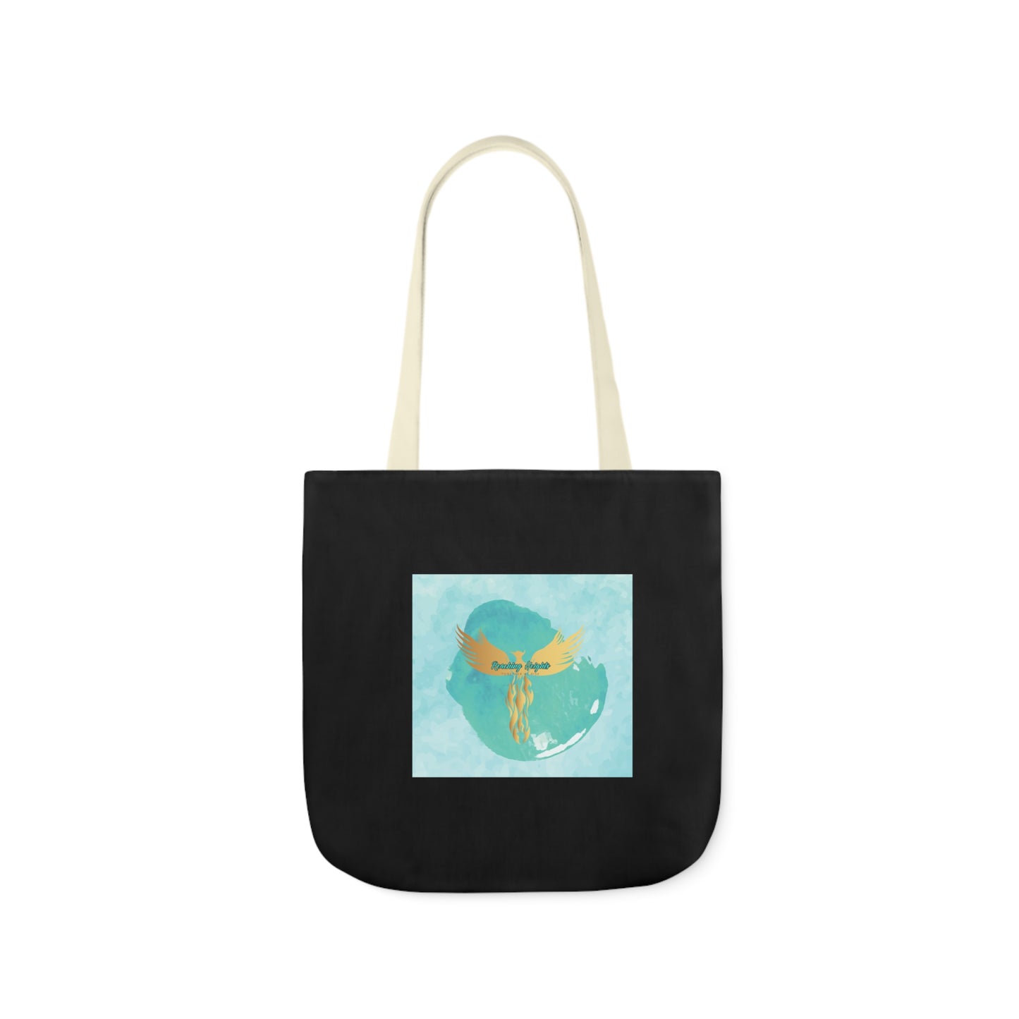 Black: RH Splash: Light Blue Font: Canvas Tote Bag, 5-Color Straps