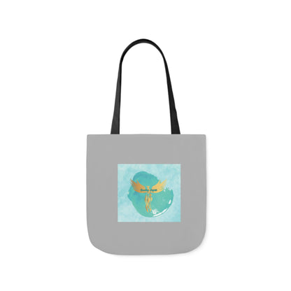 Grey: RH Splash: Light Blue Font: Canvas Tote Bag, 5-Color Straps