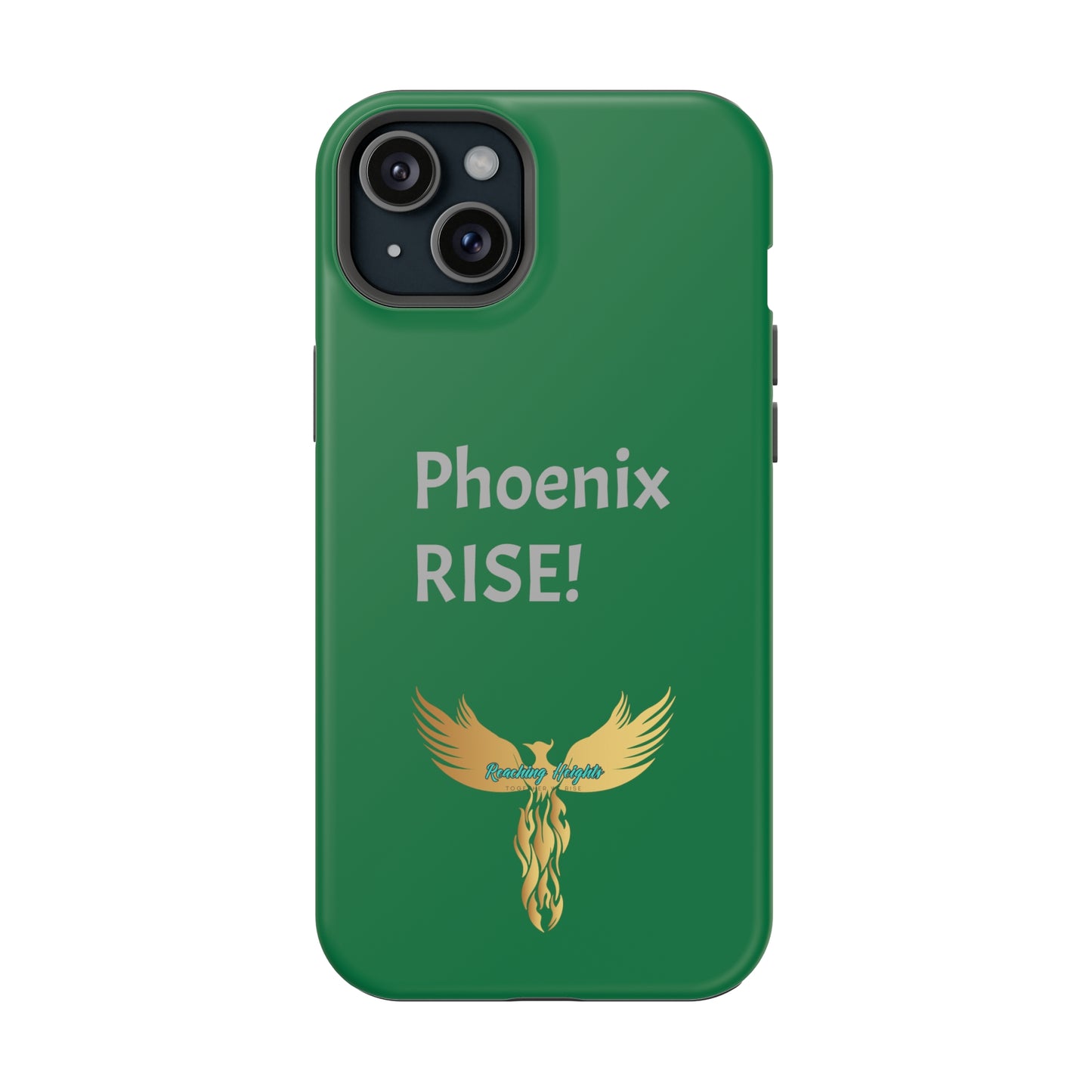 Phoenix Rise: Dark Green: Grey Font: MagSafe Tough Cases