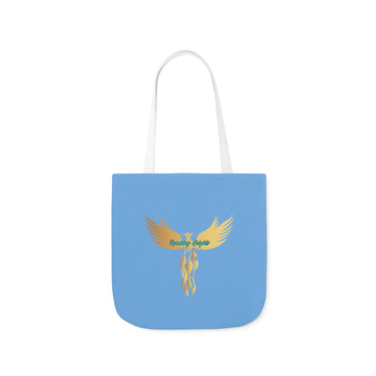 Light Blue: RH Logo: Black Font: Phoenix Rise: Canvas Tote Bag, 5-Color Straps