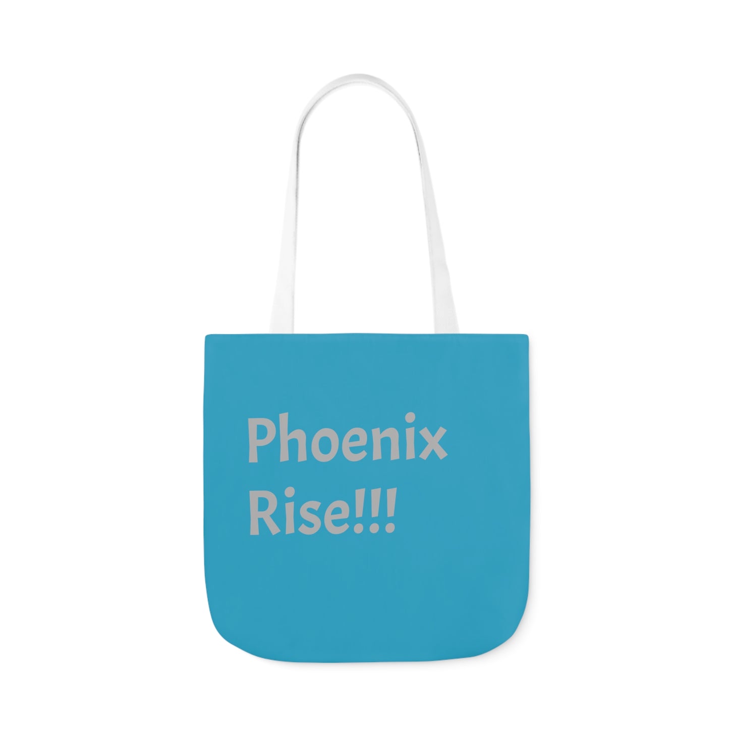 Turquoise: RH Logo: Grey Font: Phoenix Rise: Canvas Tote Bag, 5-Color Straps