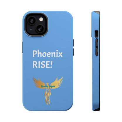 Phoenix Rise: Light Blue: White Font: MagSafe Tough Cases