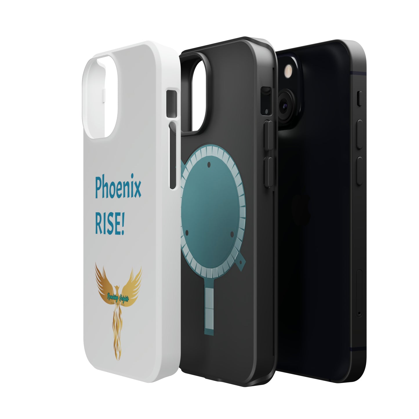 Phoenix Rise: White: Turquoise Font: MagSafe Tough Cases