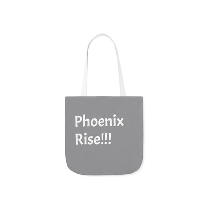 Grey: RH Logo: White Font: Phoenix Rise: Canvas Tote Bag, 5-Color Straps