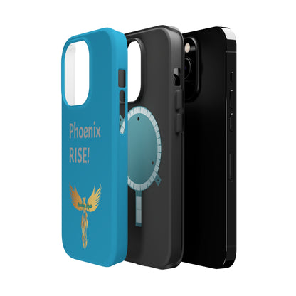 Phoenix Rise: Turquoise: Grey Font: MagSafe Tough Cases