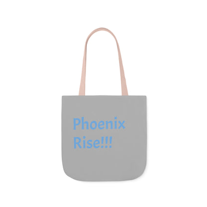 Light Grey: RH Logo: Light Blue Font: Phoenix Rise: Canvas Tote Bag, 5-Color Straps