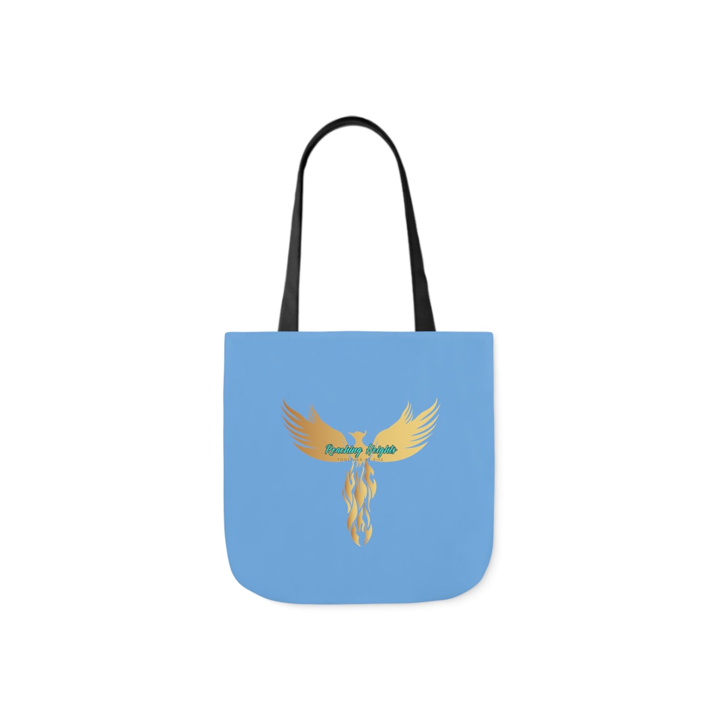 Light Blue: RH Logo: Grey Font: Phoenix Rise: Canvas Tote Bag, 5-Color Straps