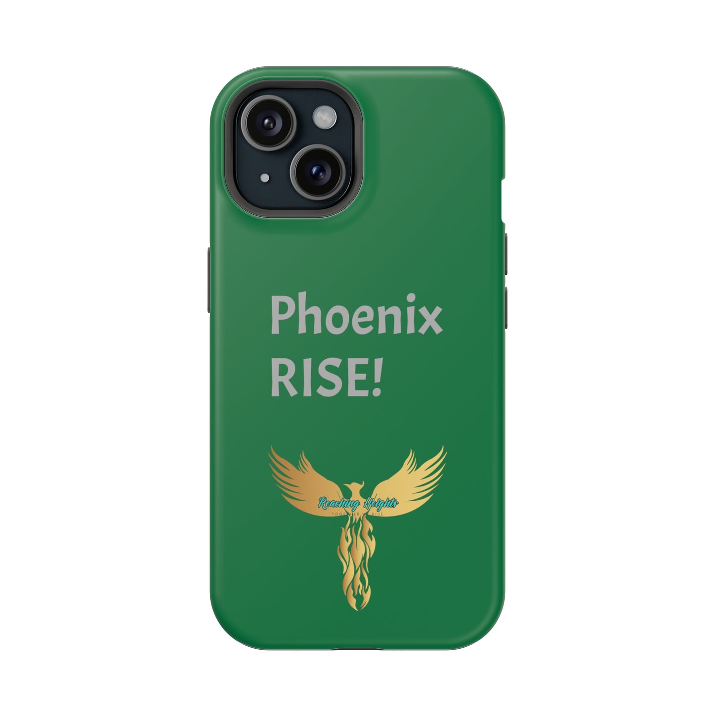 Phoenix Rise: Dark Green: Grey Font: MagSafe Tough Cases