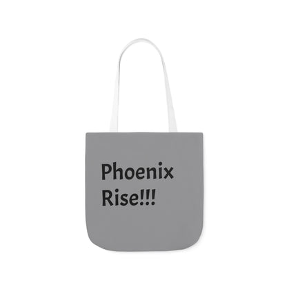 Grey: RH Logo: Black Font: Phoenix Rise: Canvas Tote Bag, 5-Color Straps