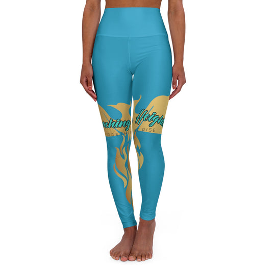 Turquiose: High Waisted Yoga Leggings (AOP)