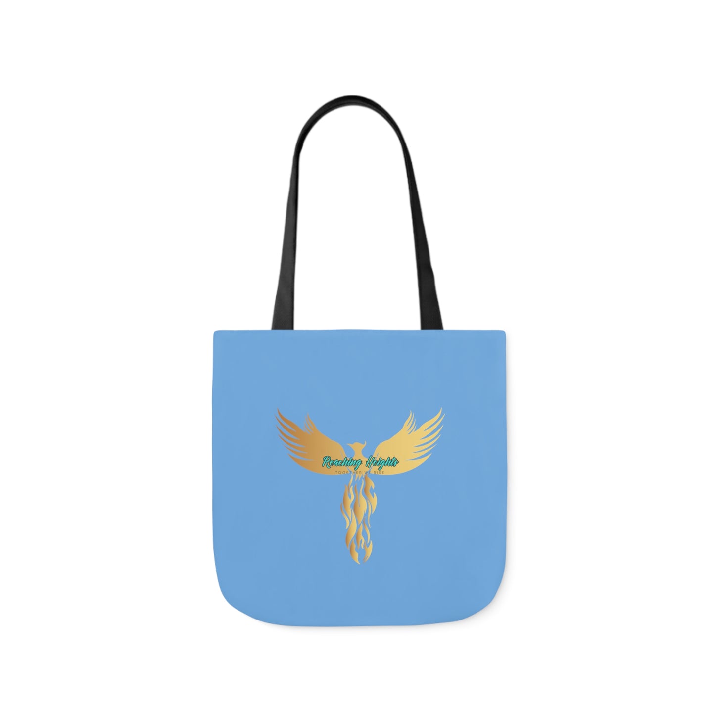 Light Blue: RH Logo: Grey Font: Phoenix Rise: Canvas Tote Bag, 5-Color Straps