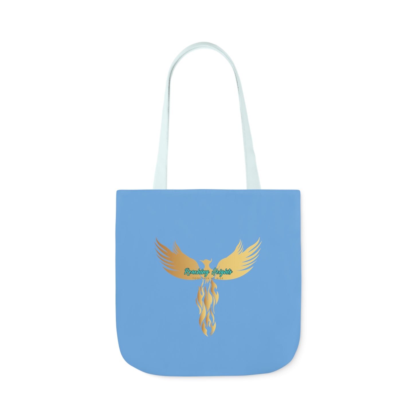 Light Blue: RH Logo: Grey Font: Phoenix Rise: Canvas Tote Bag, 5-Color Straps