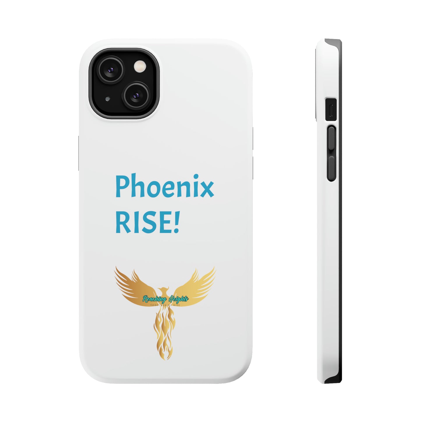 Phoenix Rise: White: Turquoise Font: MagSafe Tough Cases