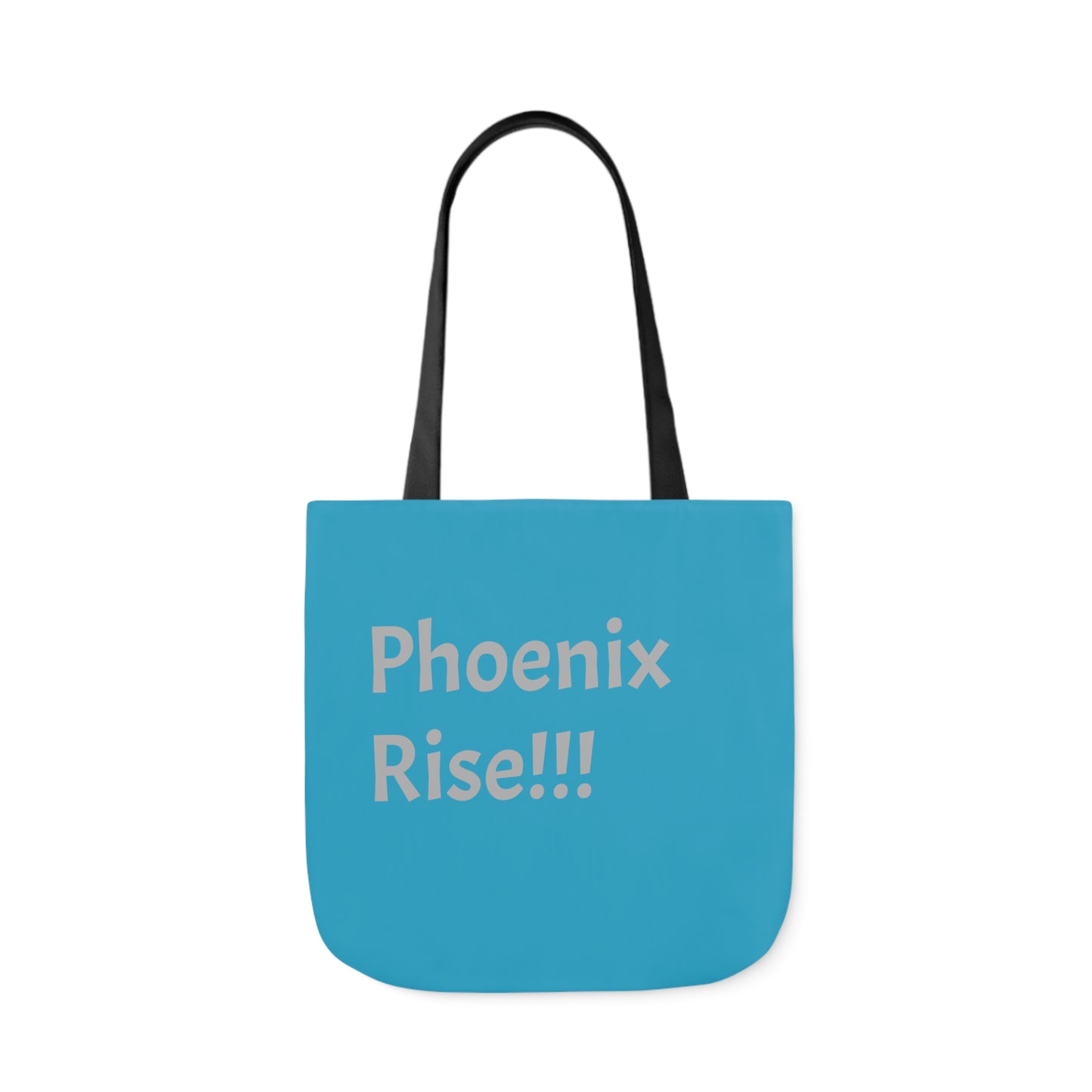 Turquoise: RH Logo: Grey Font: Phoenix Rise: Canvas Tote Bag, 5-Color Straps