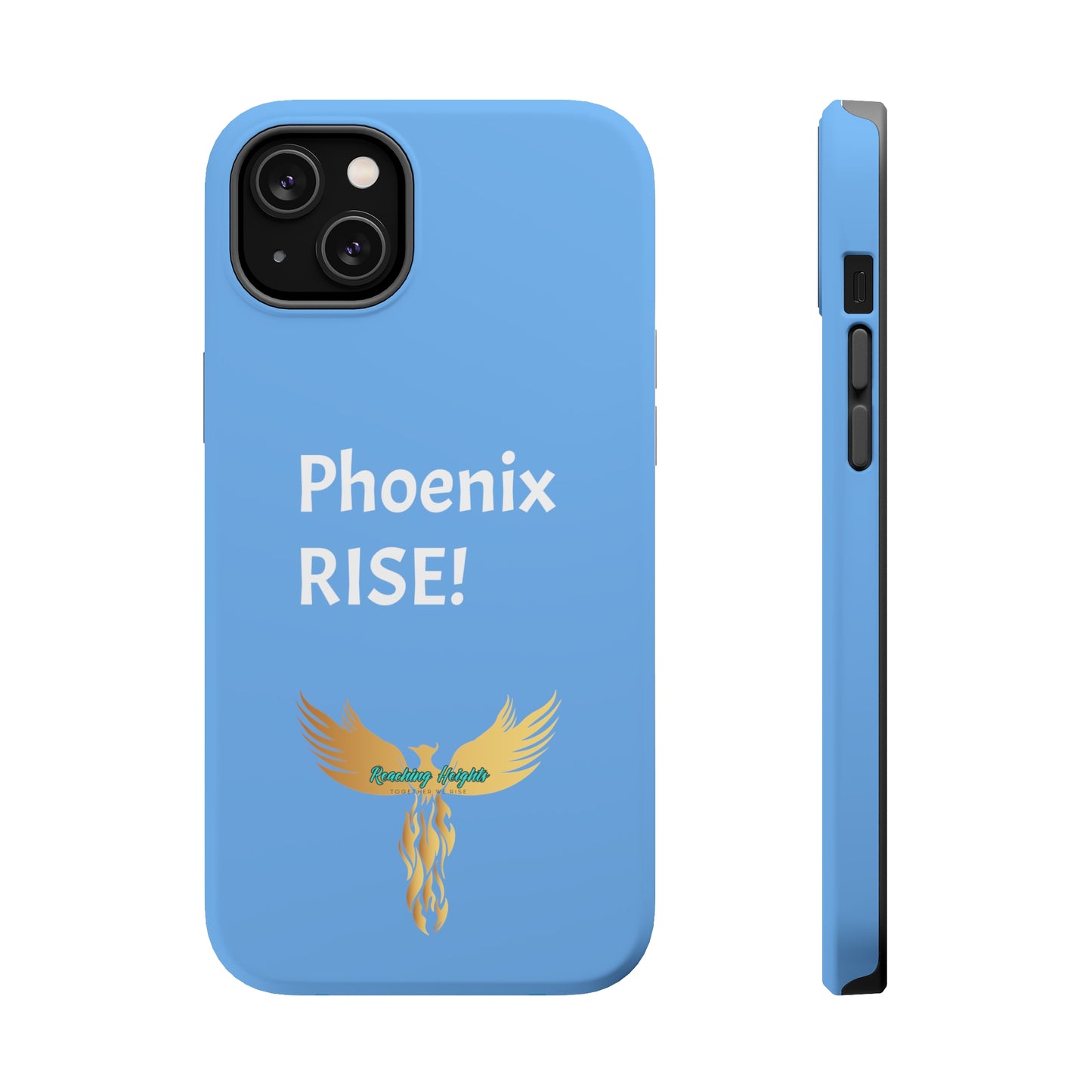 Phoenix Rise: Light Blue: White Font: MagSafe Tough Cases