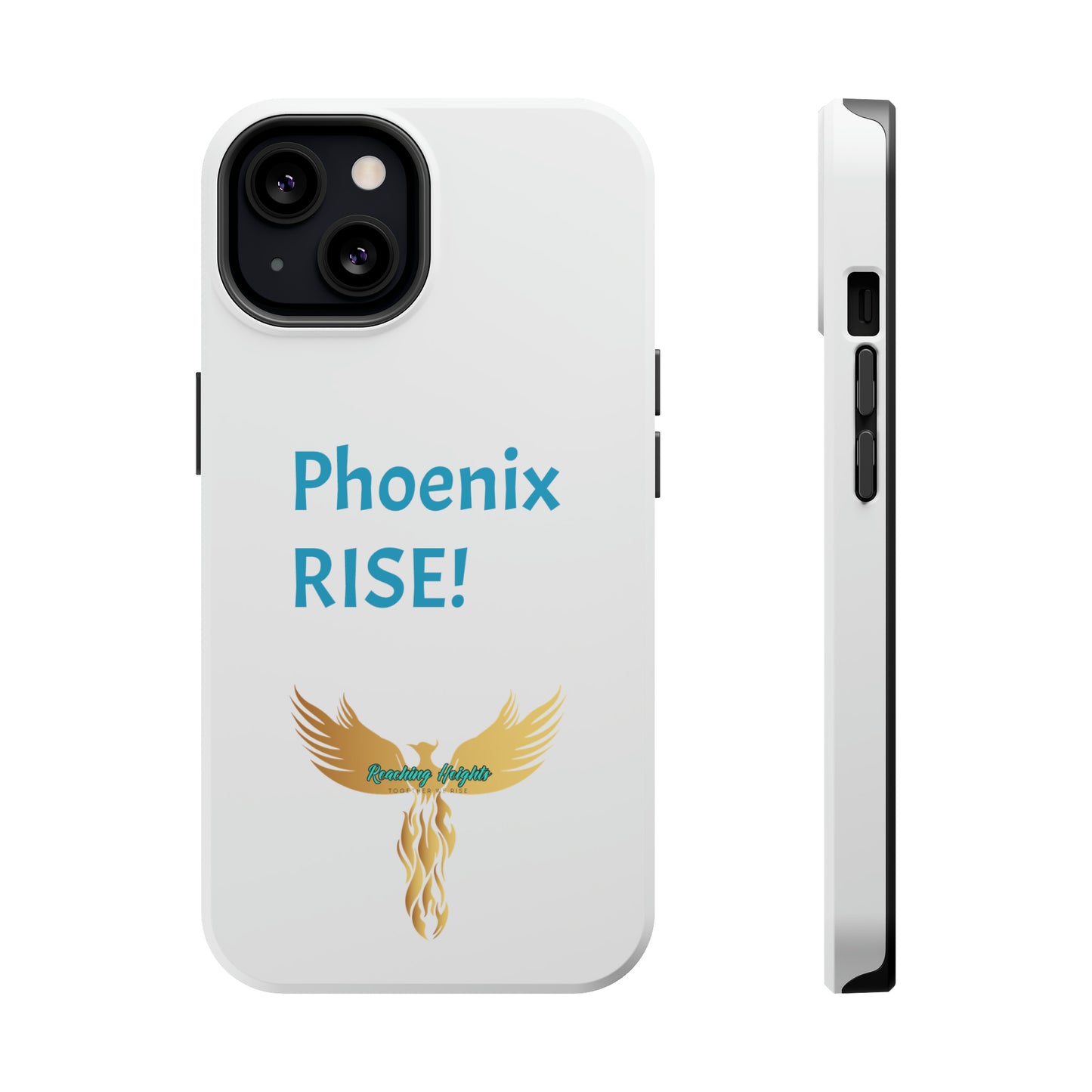 Phoenix Rise: White: Turquoise Font: MagSafe Tough Cases