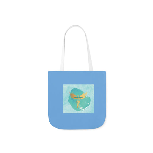 Light Blue: RH Splash: White Font: Canvas Tote Bag, 5-Color Straps