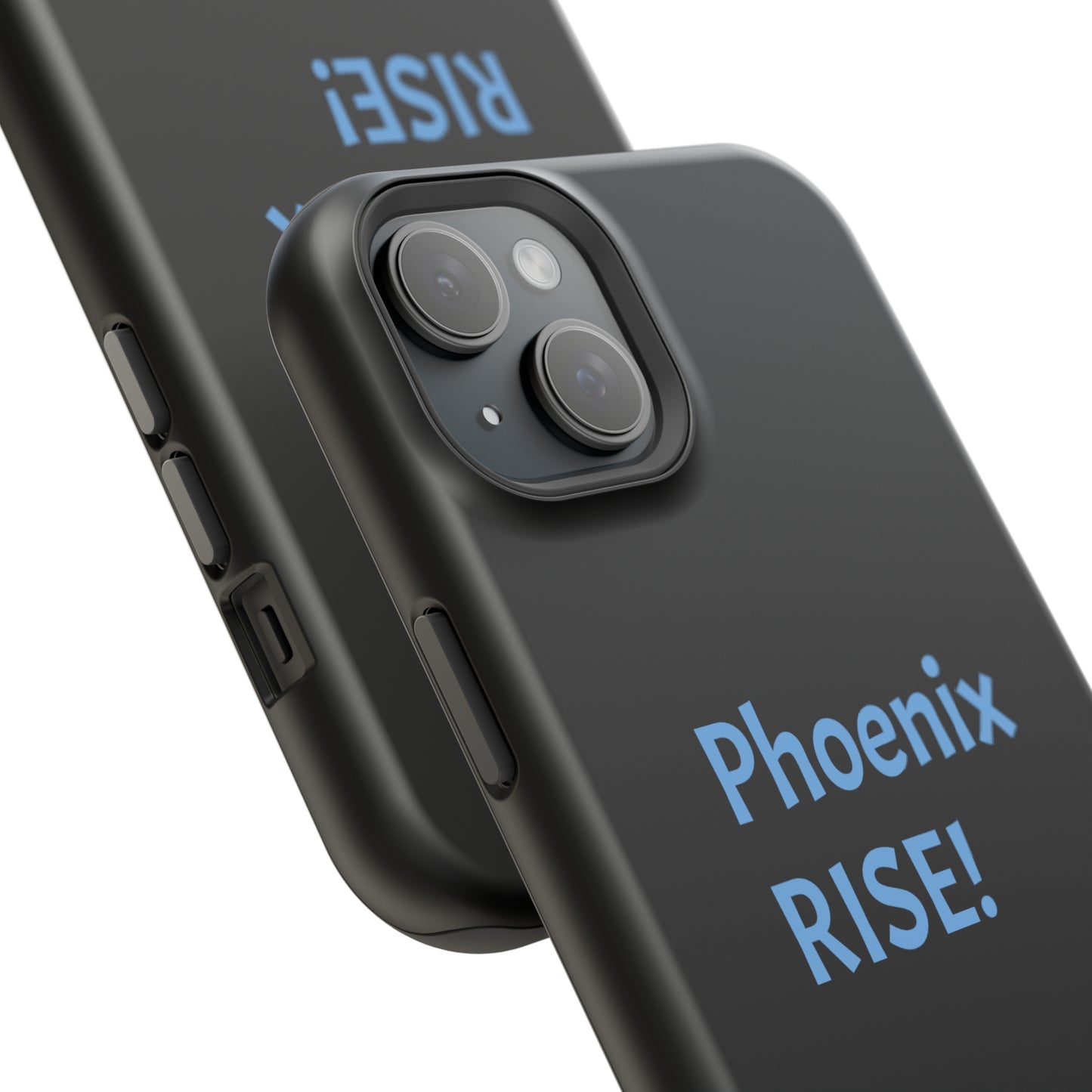 Phoenix Rise: Black: Light Blue Font: MagSafe Tough Cases