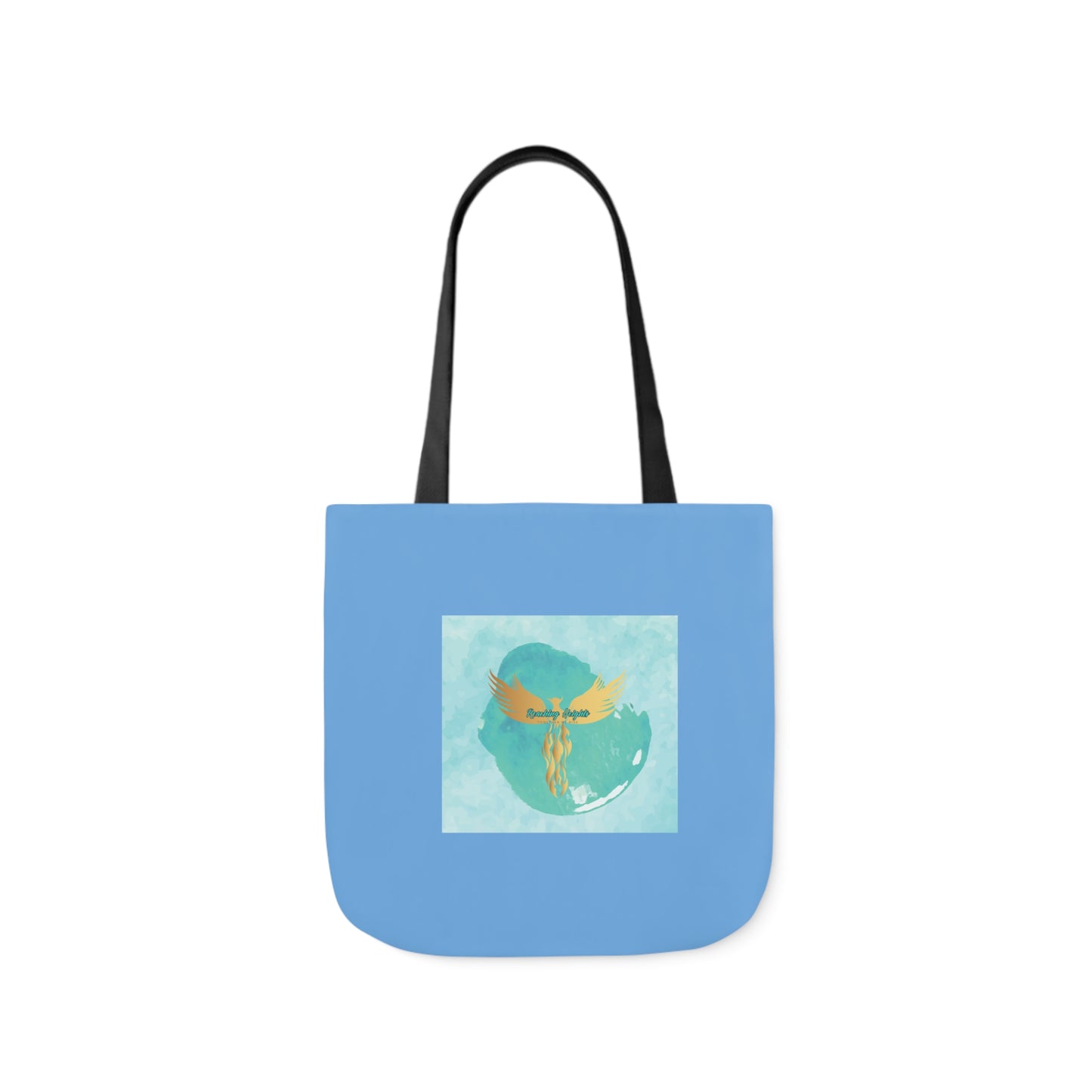 Light Blue: RH Splash: White Font: Canvas Tote Bag, 5-Color Straps