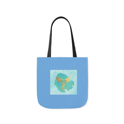 Light Blue: RH Splash: White Font: Canvas Tote Bag, 5-Color Straps