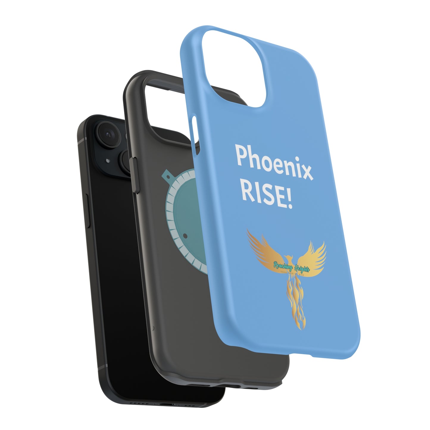 Phoenix Rise: Light Blue: White Font: MagSafe Tough Cases