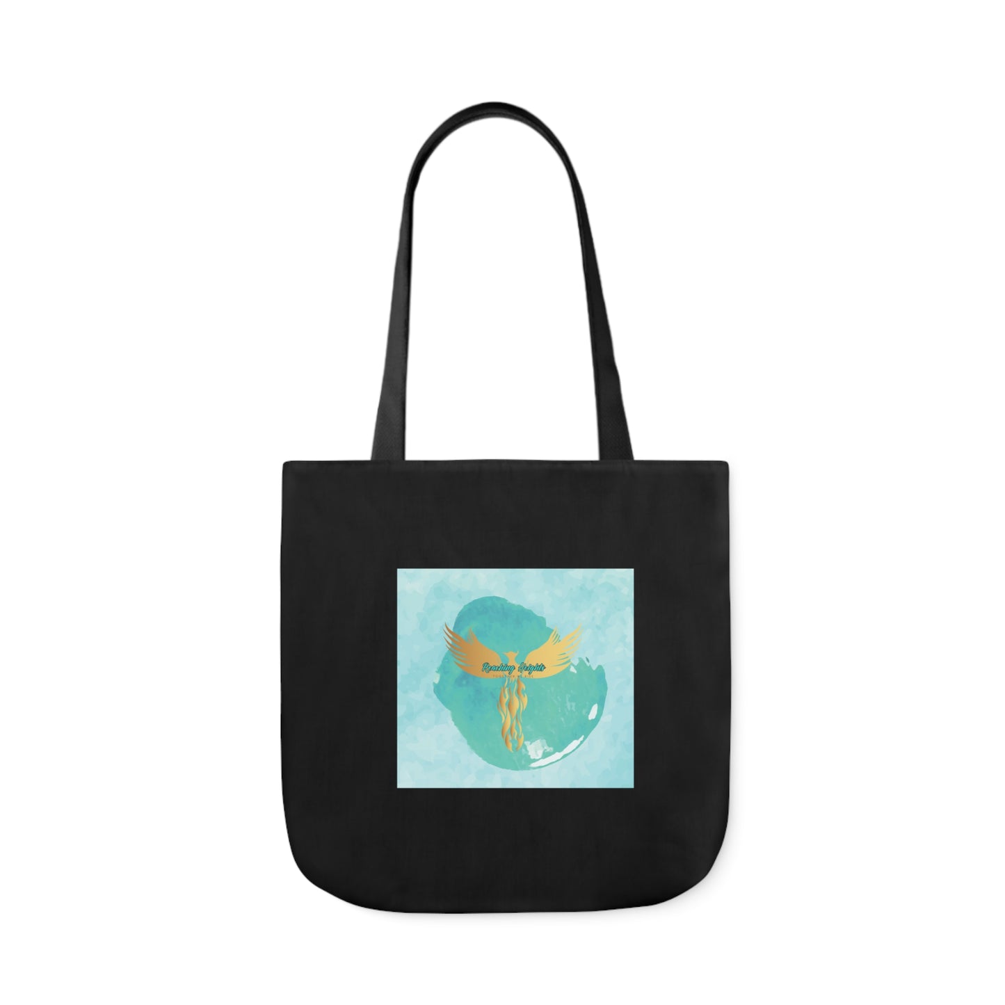 Black: RH Splash: Light Blue Font: Canvas Tote Bag, 5-Color Straps