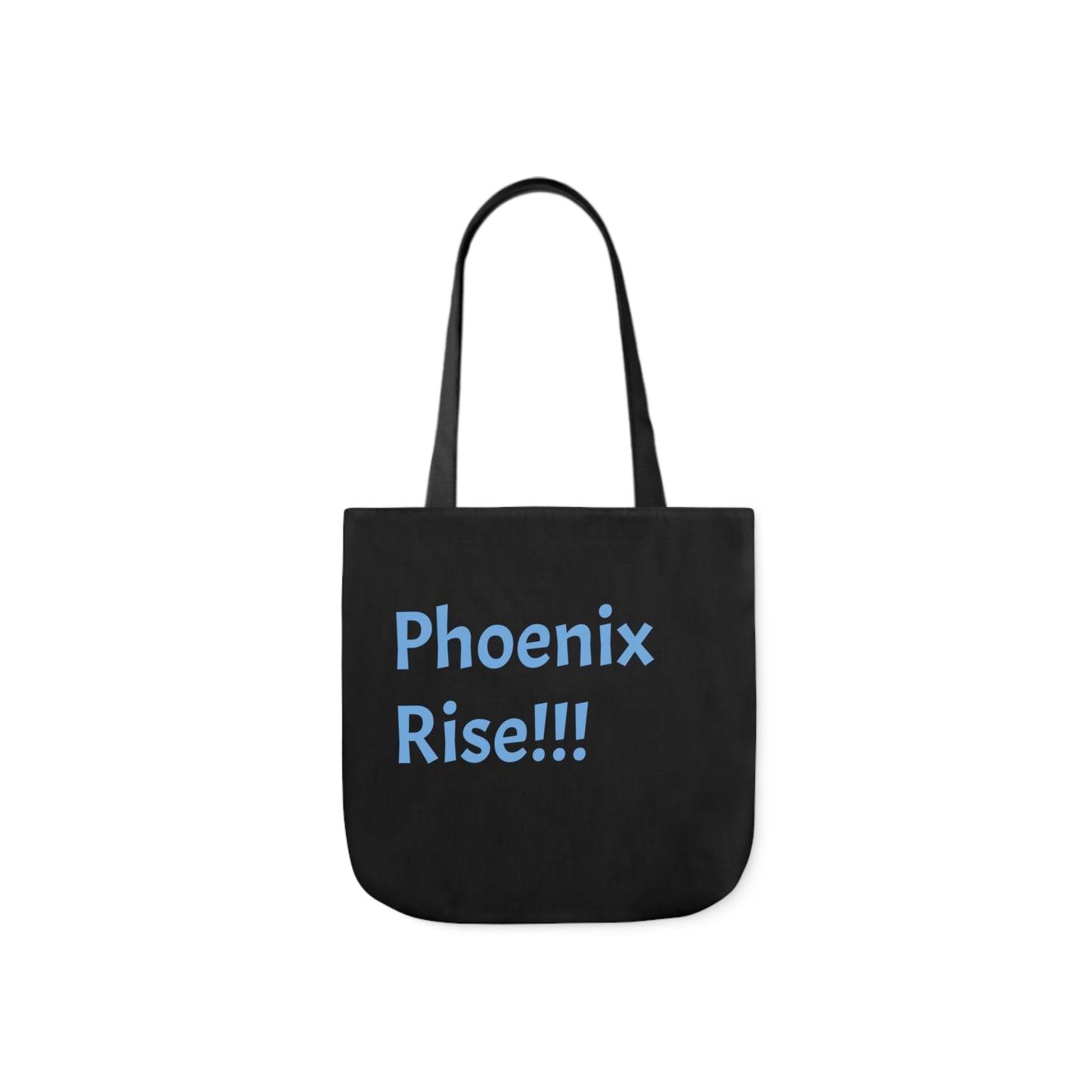 Black: RH Logo: Light Blue Font: Phoenix Rise: Canvas Tote Bag, 5-Color Straps