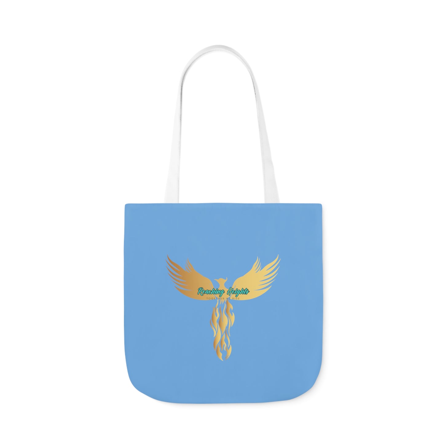 Light Blue: RH Logo: White Font: Phoenix Rise: Canvas Tote Bag, 5-Color Straps