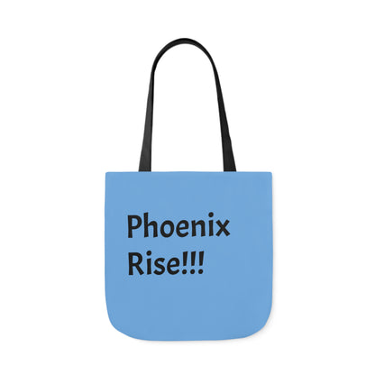 Light Blue: RH Logo: Black Font: Phoenix Rise: Canvas Tote Bag, 5-Color Straps