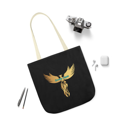 Black: RH Logo: White Font: Phoenix Rise: Canvas Tote Bag, 5-Color Straps