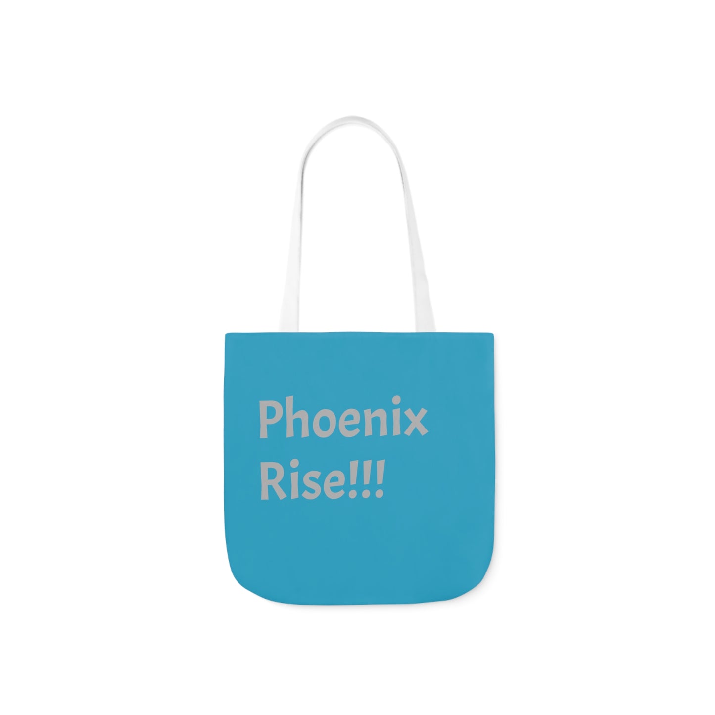 Turquoise: RH Logo: Grey Font: Phoenix Rise: Canvas Tote Bag, 5-Color Straps