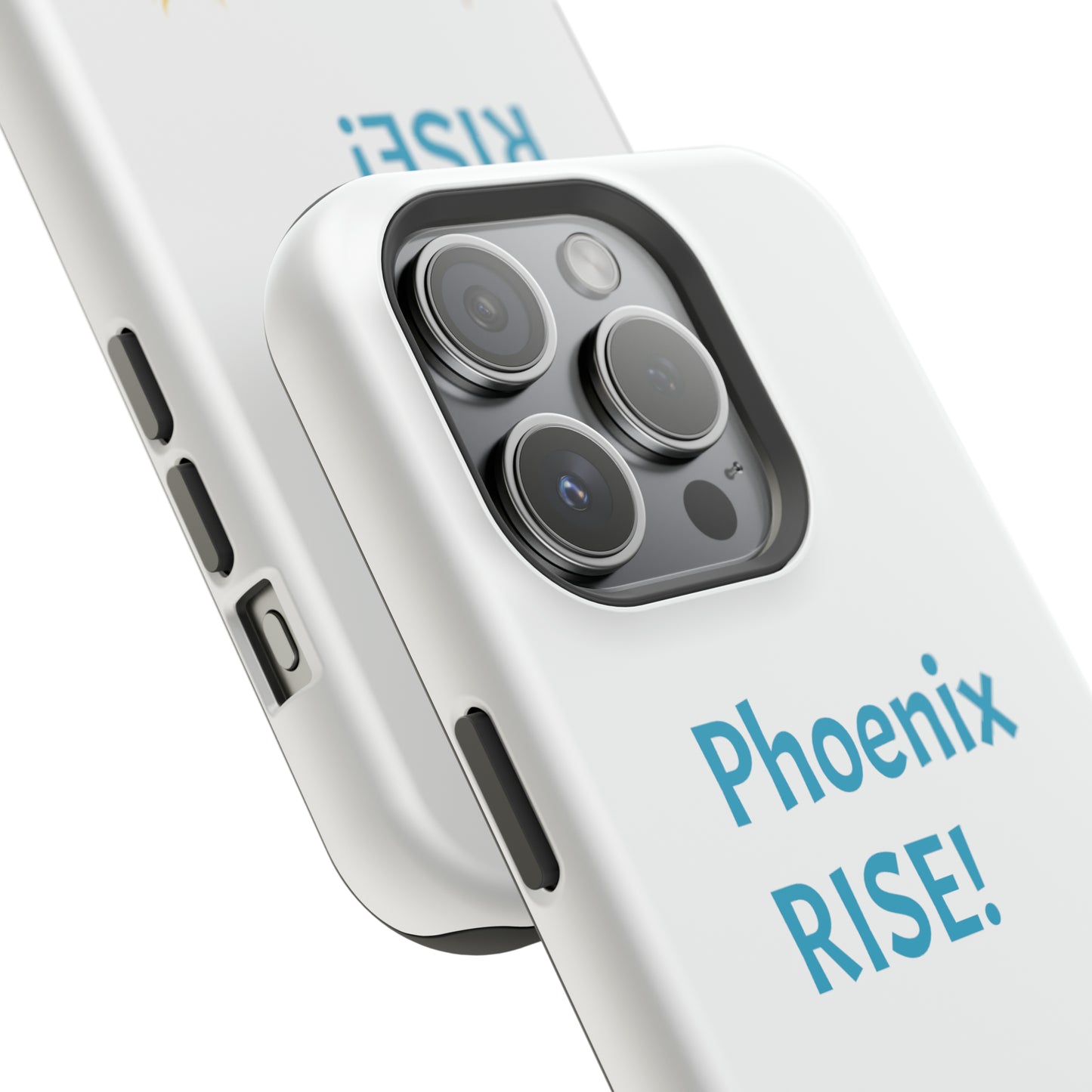 Phoenix Rise: White: Turquoise Font: MagSafe Tough Cases