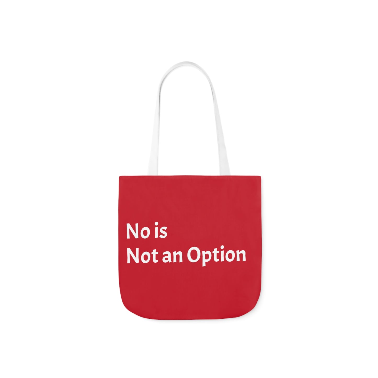 Red: RH Logo: White Font: No is Not an Option: Canvas Tote Bag, 5-Color Straps