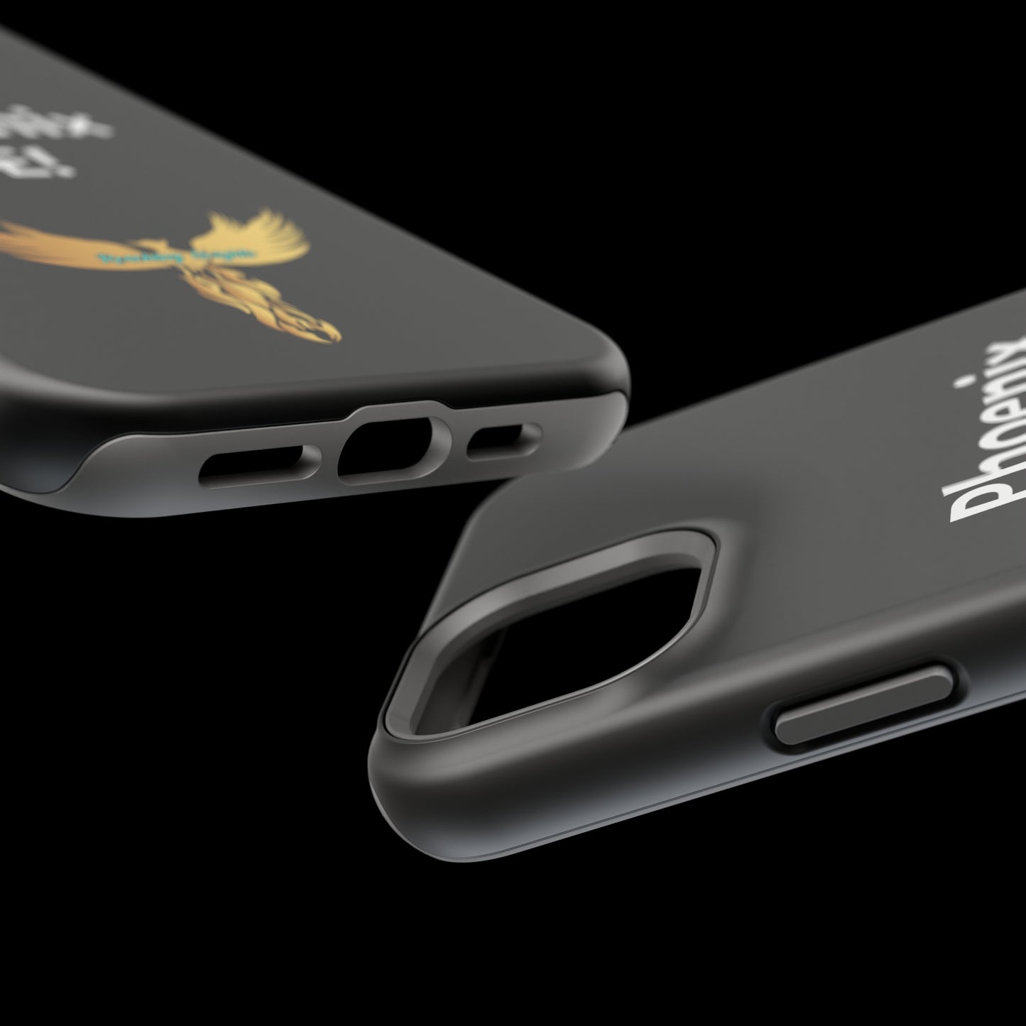 Phoenix Rise: Black: White Font: MagSafe Tough Cases