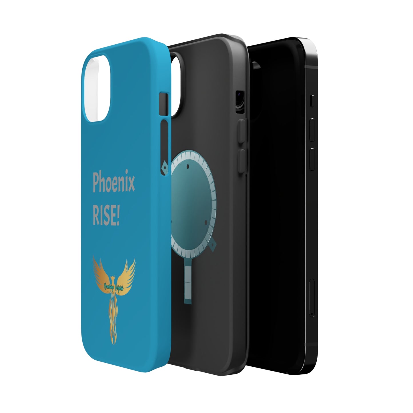 Phoenix Rise: Turquoise: Grey Font: MagSafe Tough Cases