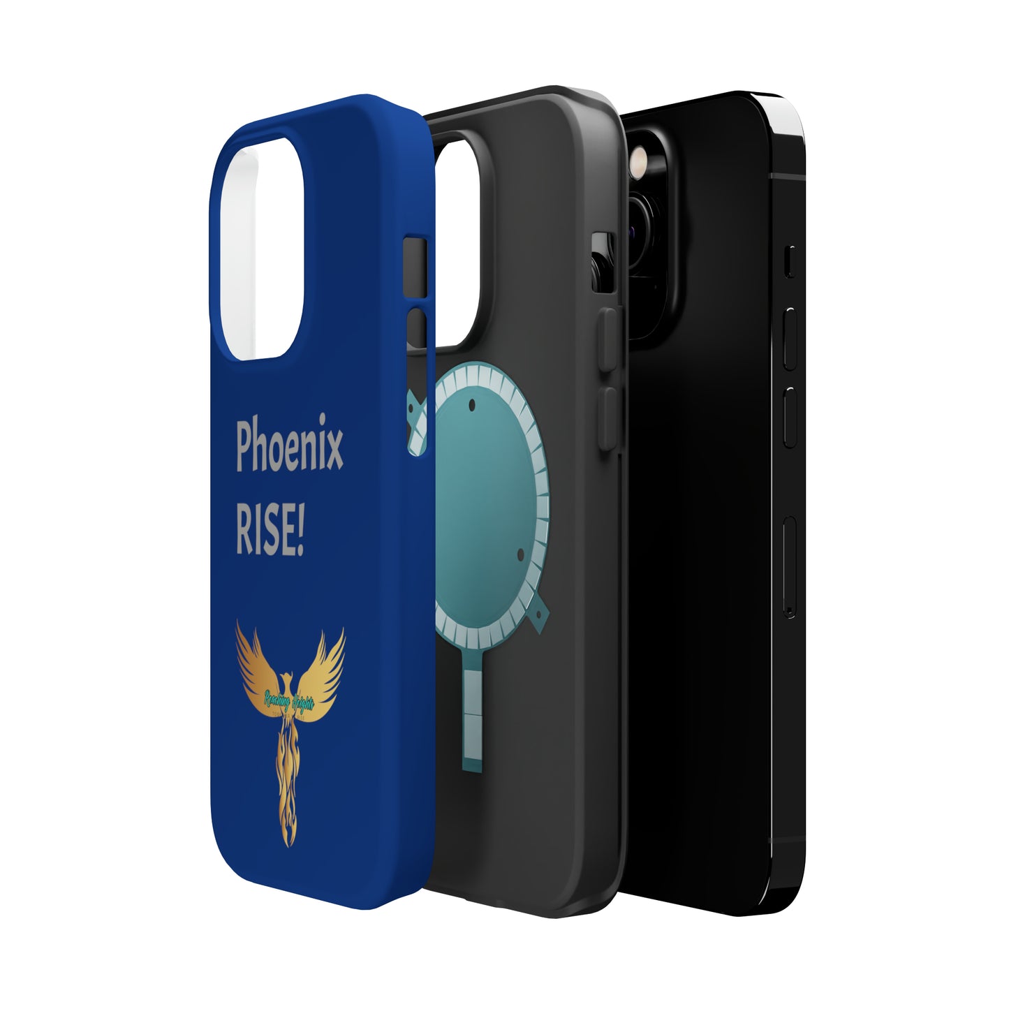 Phoenix Rise: Blue: Grey Font: MagSafe Tough Cases