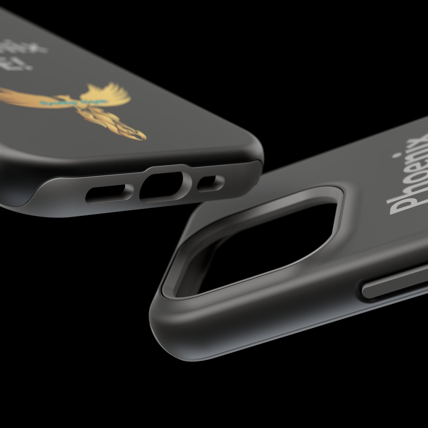 Phoenix Rise: Black: Grey Font: MagSafe Tough Cases