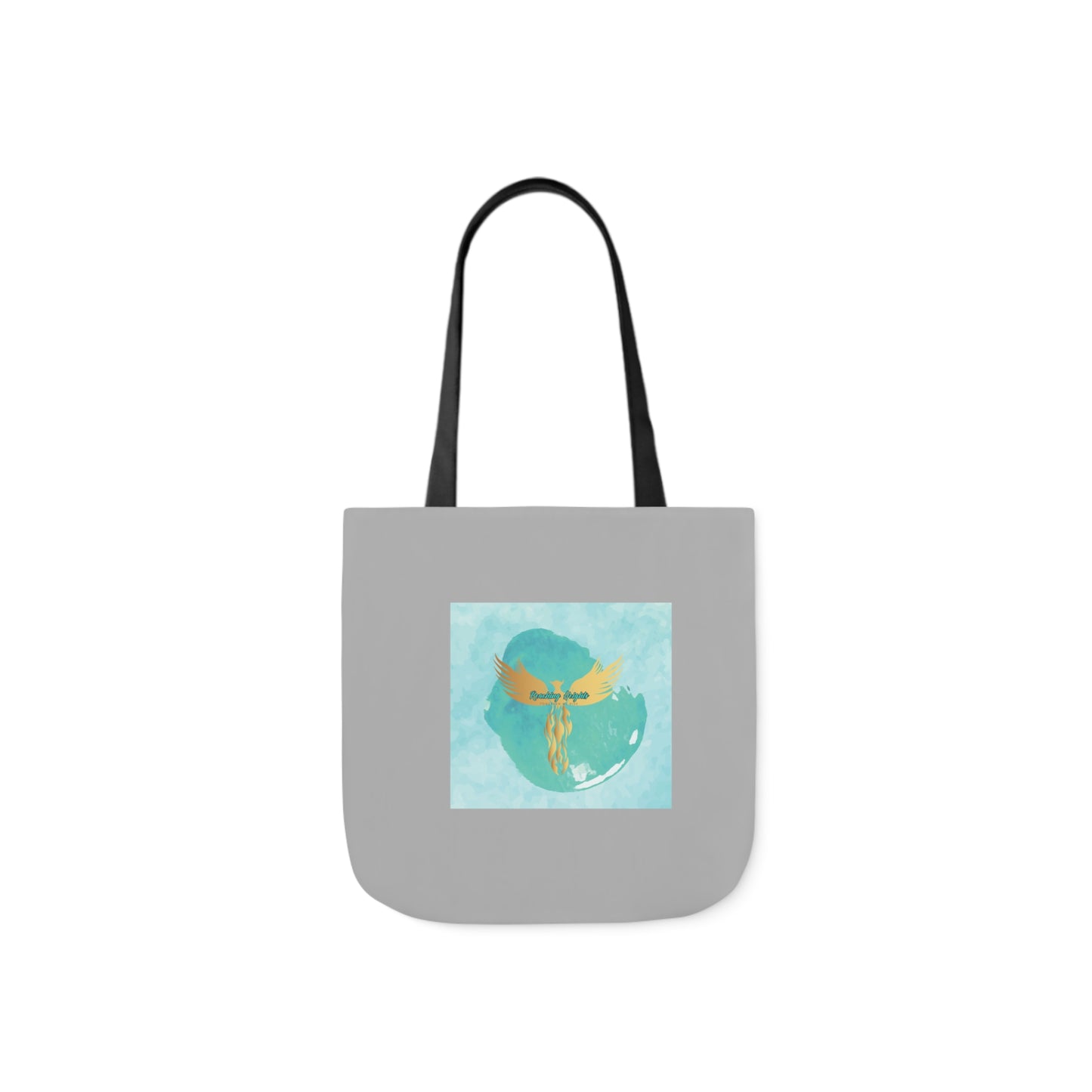 Grey: RH Splash: Light Blue Font: Canvas Tote Bag, 5-Color Straps