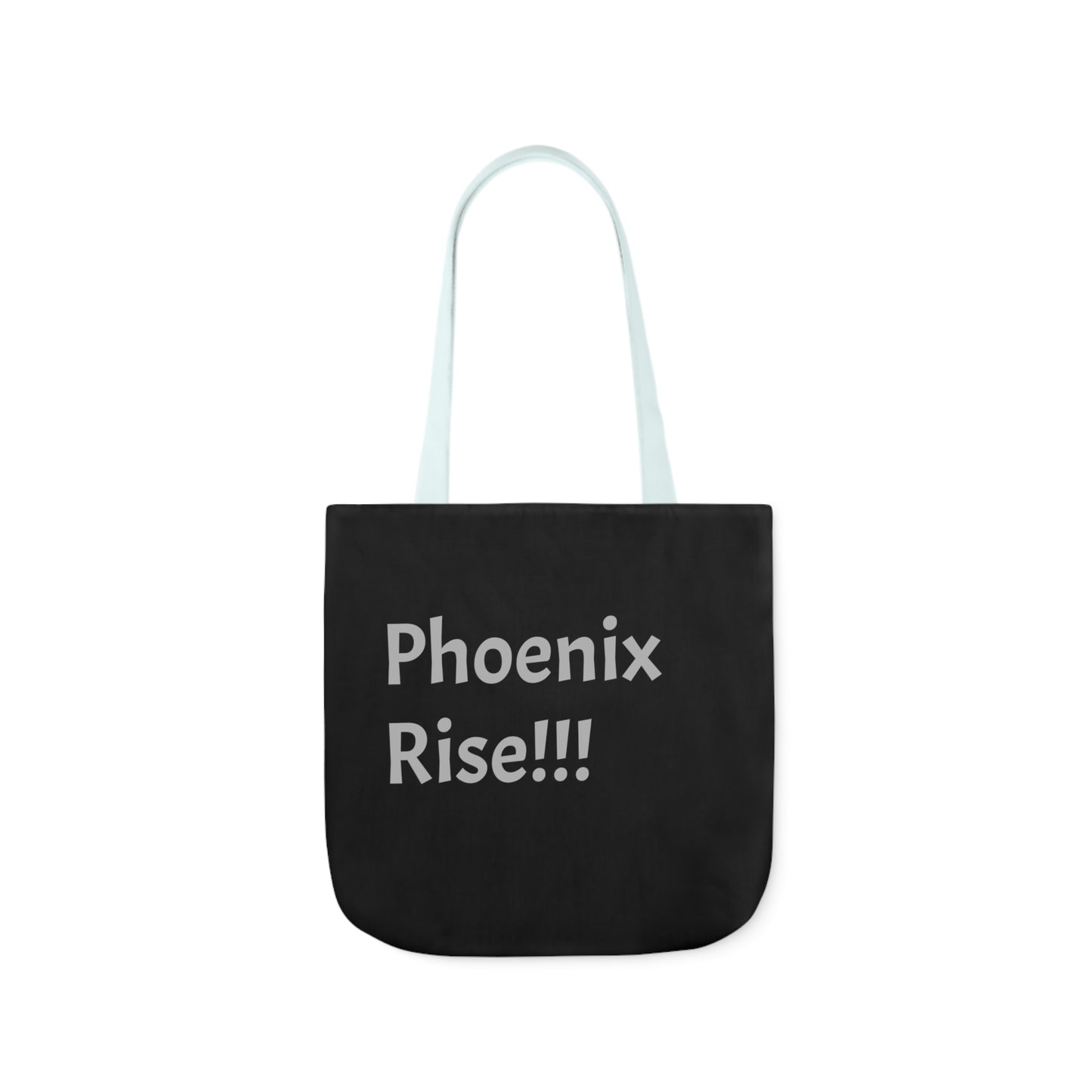 Black: RH Logo: Light Grey Font: Phoenix Rise: Canvas Tote Bag, 5-Color Straps