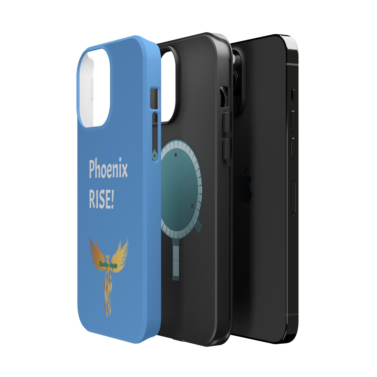 Phoenix Rise: Light Blue: White Font: MagSafe Tough Cases