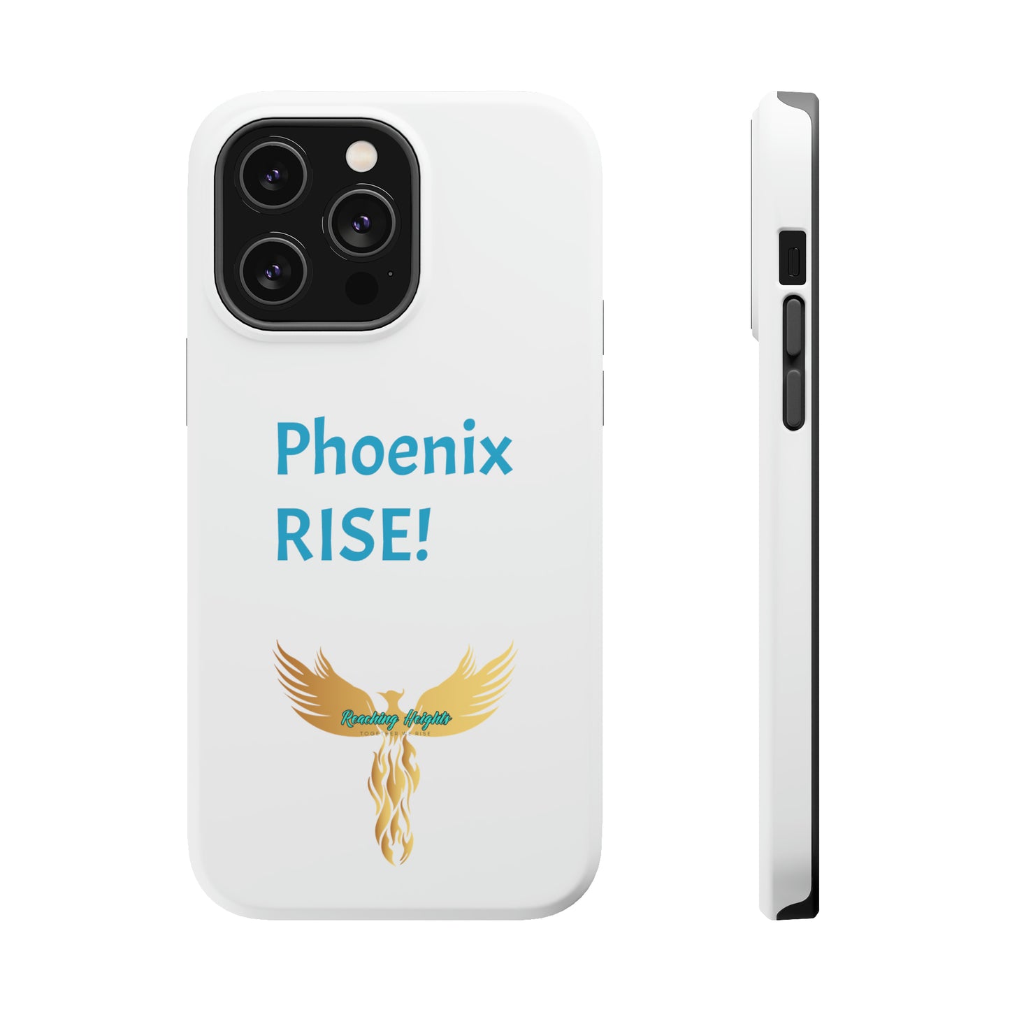 Phoenix Rise: White: Turquoise Font: MagSafe Tough Cases