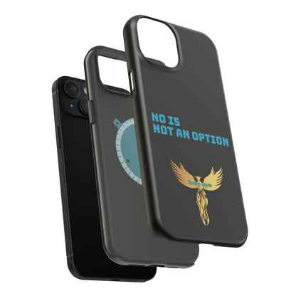 No Is Not an Option: Black: Turquoise Font: MagSafe Tough Cases