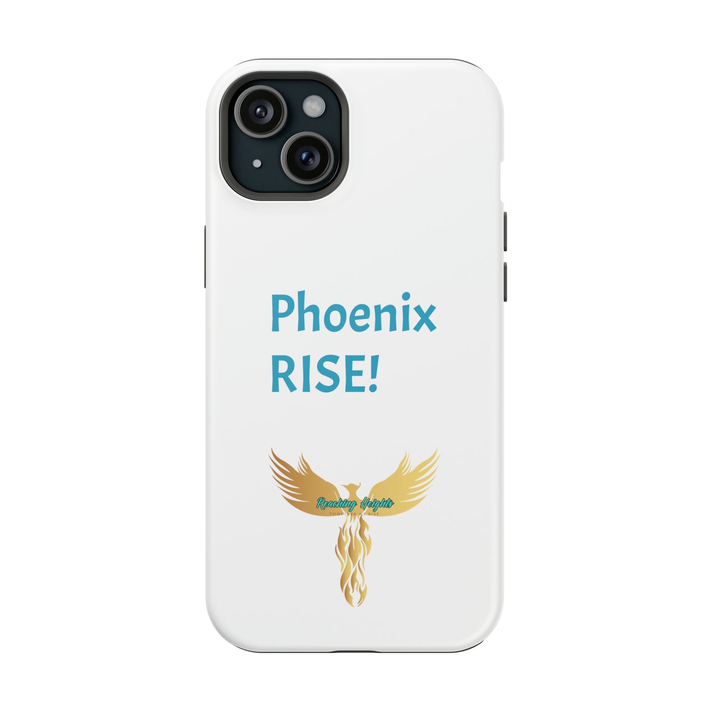 Phoenix Rise: White: Turquoise Font: MagSafe Tough Cases