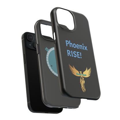 Phoenix Rise: Black: Light Blue Font: MagSafe Tough Cases