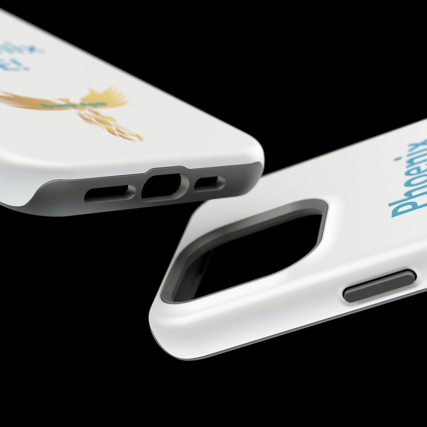 Phoenix Rise: White: Turquoise Font: MagSafe Tough Cases