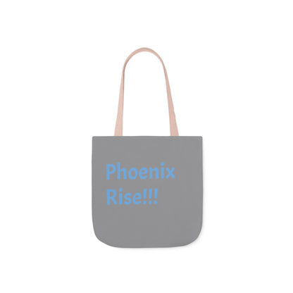 Grey: RH Logo: Light Blue Font: Phoenix Rise: Canvas Tote Bag, 5-Color Straps