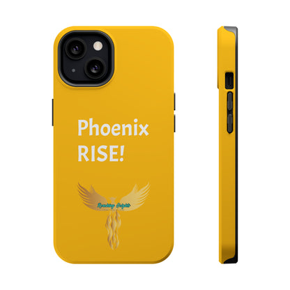 Phoenix Rise: Yellow: White Font: MagSafe Tough Cases